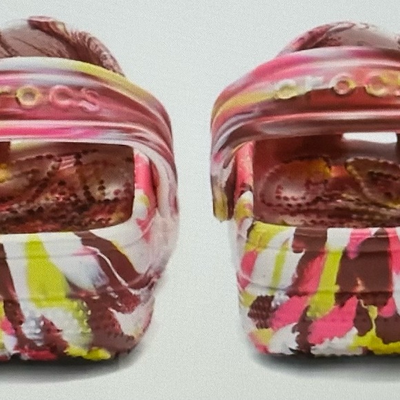 CROCS Classic Marbled Clog Electric Pink & Multi UNISEX Size MENS7/WOMENS9 NWT! - Picture 3 of 5
